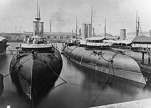 Coast defense ironclads Cerbère, Bélier, and Taureau