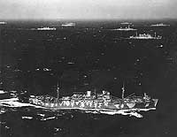 Photo # 80-G-2408: USS Neville at sea with an Atlantic convoy, February 1942