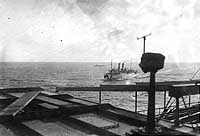 Photo # NH 44754: USS Great Northern underway in the Atlantic, seen from the masthead of another ship, 1918