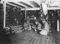 Photo # NH 45345: Scene in troop spaces on board USS Mercury, circa 1918-1919