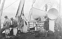 Photo # NH 106239:  Troops relaxing on board USS Panaman while en route home from France, April 1919