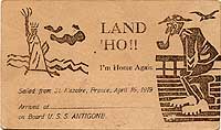 Photo # NH 106243-KN:  Post card prepared for USS Antigone's passengers, 1919