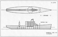 A preliminary design of a new-construction auxiliary with six solid-fueled Jupiter missiles that replaced EAG 155 in November 1956.