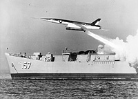 USS King County (AG 157) launching a Regulus II guided missile