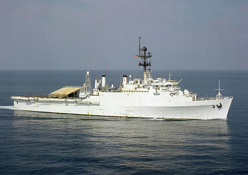 USS <I>La Salle</I> (AGF 3) on 16 November 1990.