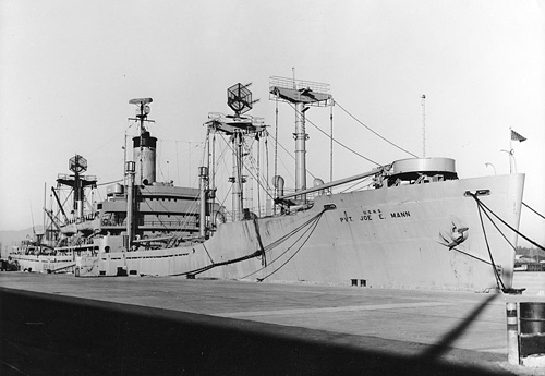 USNS Pvt Joe E Mann (AGM 4) in 1960 before her new name Richfield became effective on 27 November 1960.