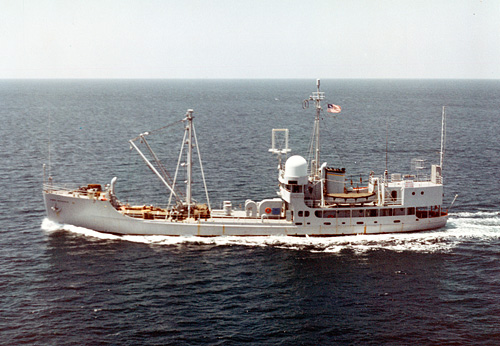 USNS Range Recoverer (T-AGM 2) on 20 July 1961.