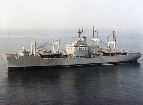 USS Charleston (LKA 113) on 9 July 1987.