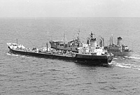 USNS Falcon Lady (T-AO 182) and USNS Taluga circa 1974-75
