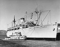 USNS David C Shanks (T-AP 180) during the early 1950s
