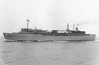 USS Emory S Land (AS 39) in February 1979