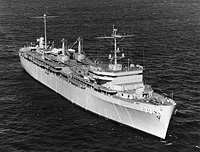 USS Simon Lake (AS 33) in January 1965