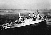 USS Albemarle (AV 5) in January 1958