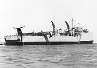 USS Ashland (LSD 1) on 10 April 1957 with seaplane