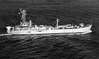 USS Alameda County (AVB 1) in February 1961