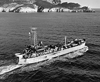 USS Alameda County (AVB 1) in February 1961